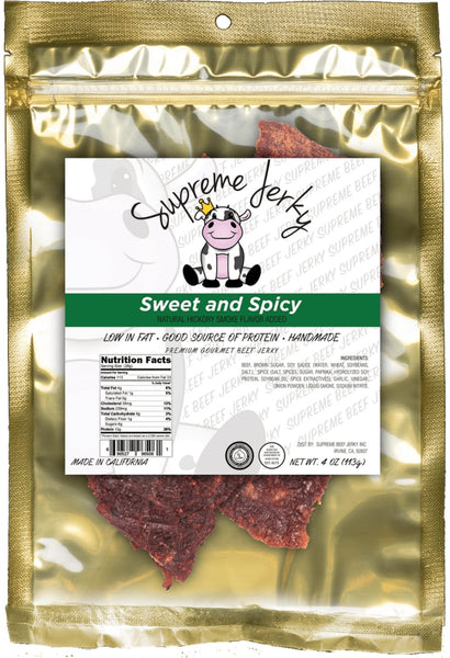 Halal Beef Jerky 4 oz - Sweet And Spicy - Halal Jerky - Supreme Jerky
