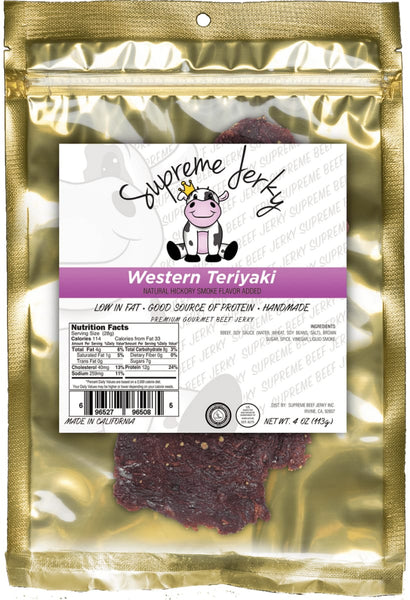 Halal Beef Jerky 4 oz - Western Teriyaki - Halal Jerky - Supreme Jerky