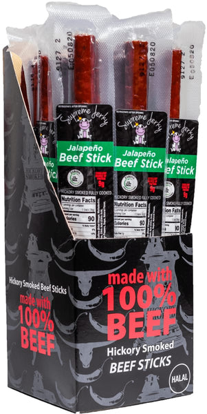 Halal Beef Jerky Stick 1.35 oz - Jalapeno - Halal Jerky - Supreme Jerky