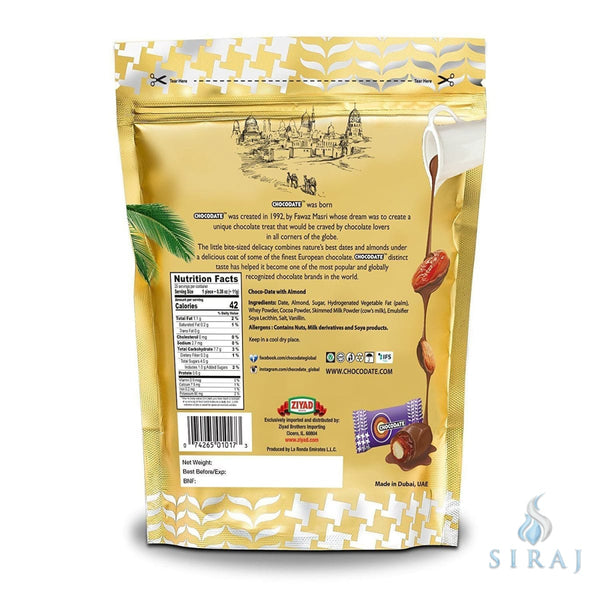 Halal Chocolate Dates - Milk Chocolate 225g - Dates - Chocodate