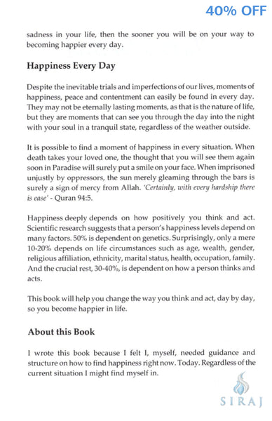 Happiness Every Day: 365 Daily Tips For A Happier Life - Islamic Books - New Age Publishers UK