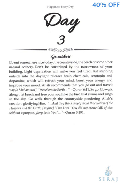 Happiness Every Day: 365 Daily Tips For A Happier Life - Islamic Books - New Age Publishers UK