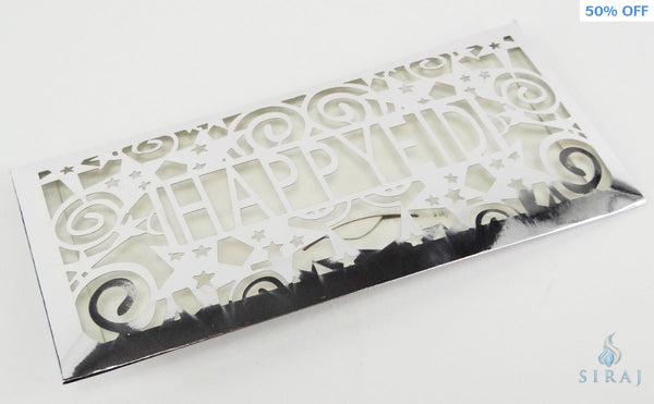 Happy Eid Money Envelopes - 6 Pack - Metallic Silver - Money Envelopes - Siraj