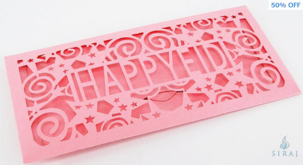 Happy Eid Money Envelopes - 6 Pack - Pearlescent Pink - Money Envelopes - Siraj