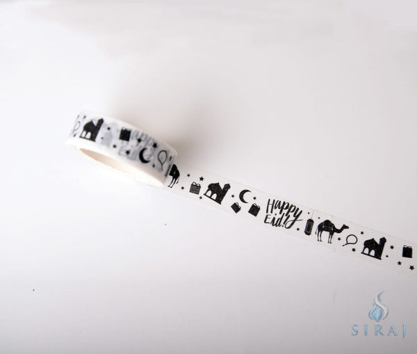 Happy Eid Party Black & White Washi Tape - Tape - Honey Lemon Events