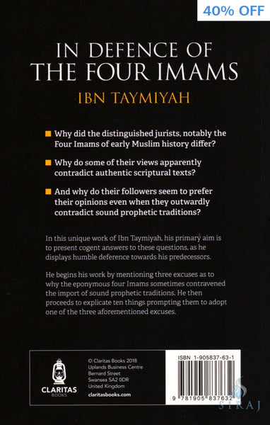 In Defence of the Four Imams - Ibn Taymiyah - Islamic Books - Claritas Books