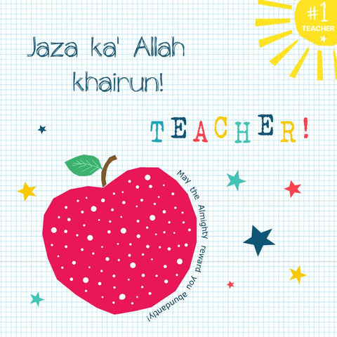 Jazaka’Allah Khairun! Teacher! Card - Greeting Cards - Islamic Moments