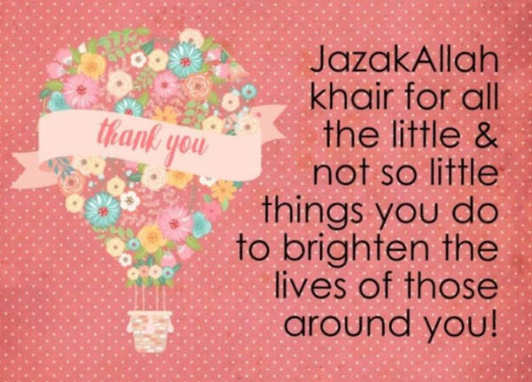 JazakAllah Khair For All That You Do Card - Greeting Cards - The Craft Souk