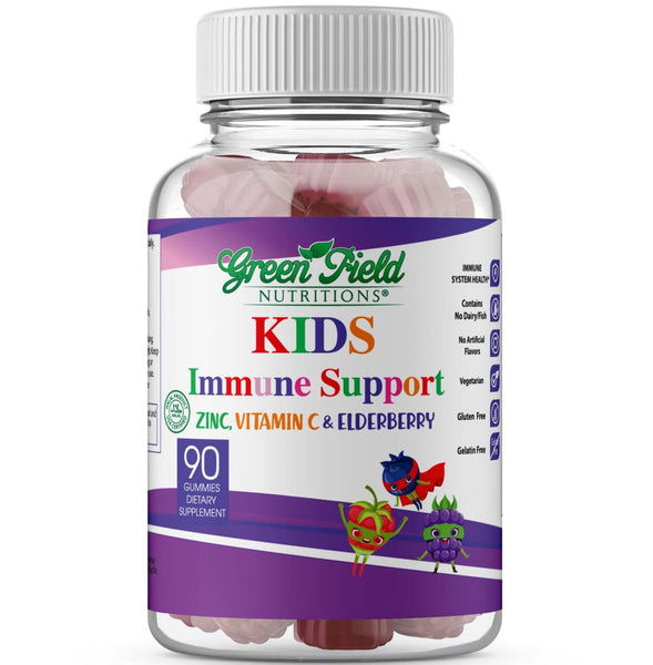 Kids Immune Support Gummies: Zinc Vitamin C & Elderberry - Halal Vitamins - Greenfield Nutritions