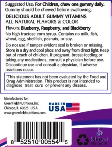 Kids Immune Support Gummies: Zinc Vitamin C & Elderberry - Halal Vitamins - Greenfield Nutritions