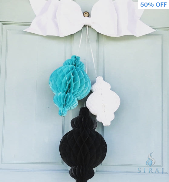 Lantern Honeycomb Black 12 - Decorations - Eid Creations