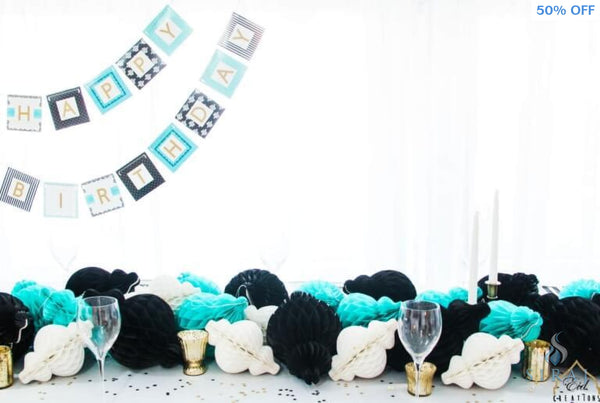 Lantern Honeycomb Turquoise 10 - Decorations - Eid Creations