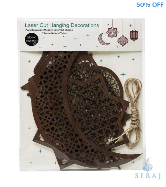 Large Laser Cut Hanging Ornaments - 4 Pack - Decorations - Islamic Moments