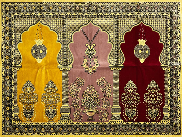 Luxury 3 Person Prayer Rug Gold - Fanus - Prayer Rugs - Siraj