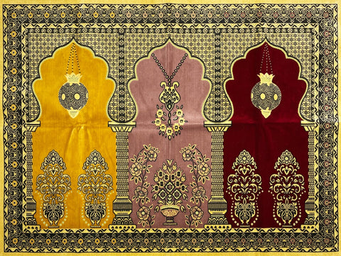Luxury 3 Person Prayer Rug Gold - Fanus - Prayer Rugs - Siraj