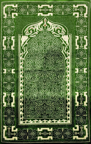 Luxury Plush Memory Foam Prayer Rug - Stellar - Green - Prayer Rugs - Siraj
