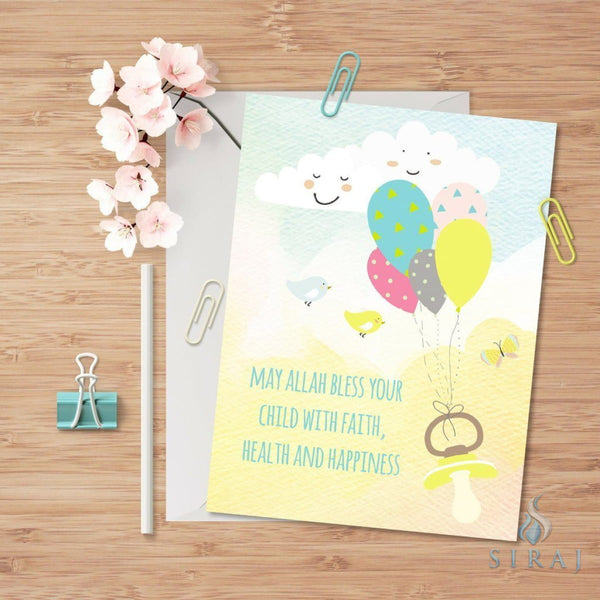 May Allah Bless Your Child Greeting Card - Greeting Cards - With A Spin