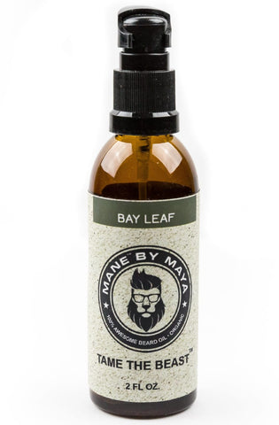 Mens Organic Beard Oil: Bay Leaf (2 FL OZ) - Beard Oil - Maya Cosmetics