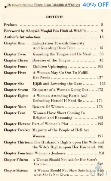 My Sincere Advice to Women - Islamic Books - Dar Makkah International