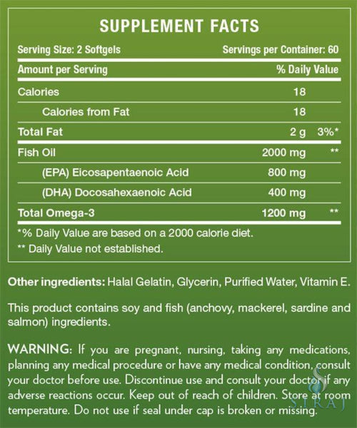 Omega 3 Fish Oil - Halal Vitamins - Noor Vitamins