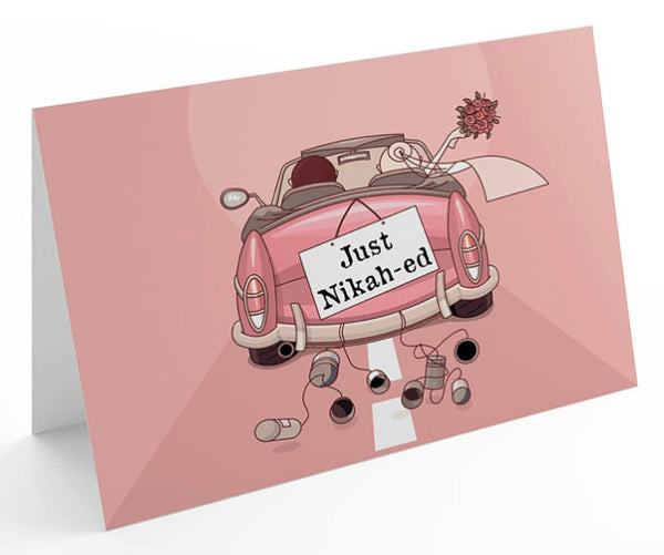 Pink Just Nikah-ed Card - Greeting Cards - The Craft Souk