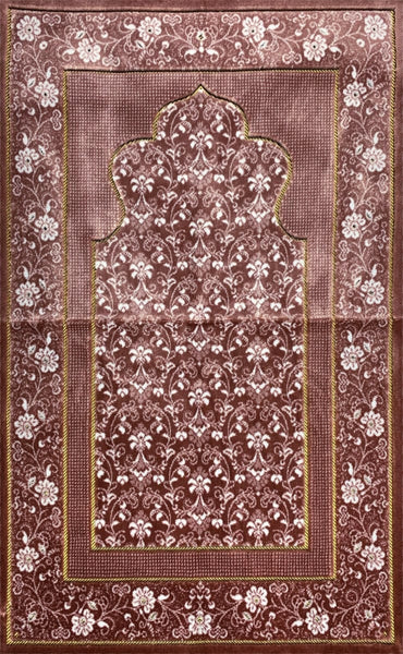 Plush Ipek Prayer Rug - Nima - Pink Mauve - Prayer Rugs - Siraj