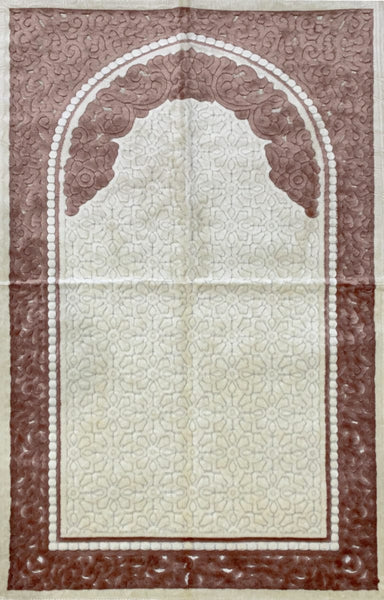 Plush Velvet Prayer Rug - Sina Floral - Pink - Prayer Rugs - Siraj