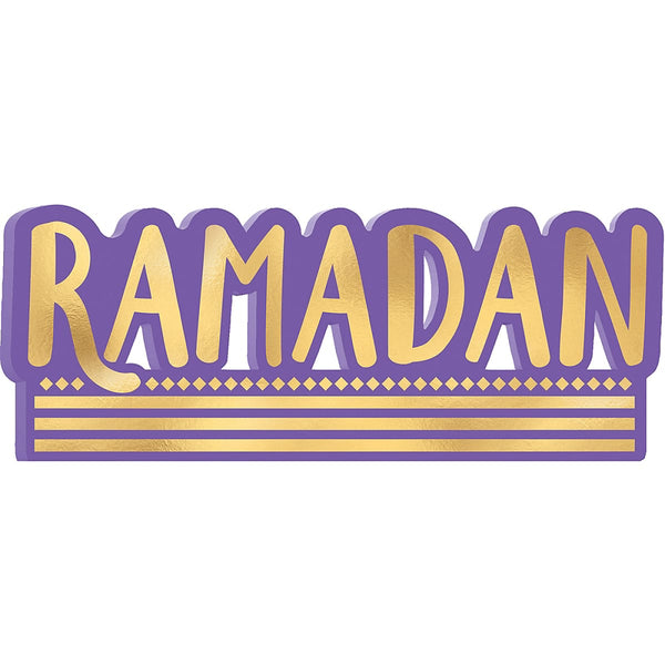 Ramadan Block Letter Sign - Metallic Gold & Purple - Decor - Amscan