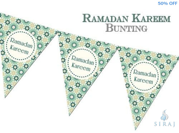 Ramadan Kareem Bunting Kit - Geometric Green - Decorations - Islamic Moments