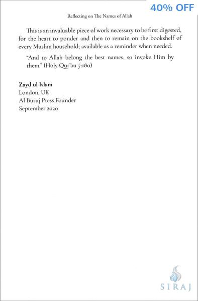 Reflecting on the Names of Allah - Islamic Books - Al Buruj Press