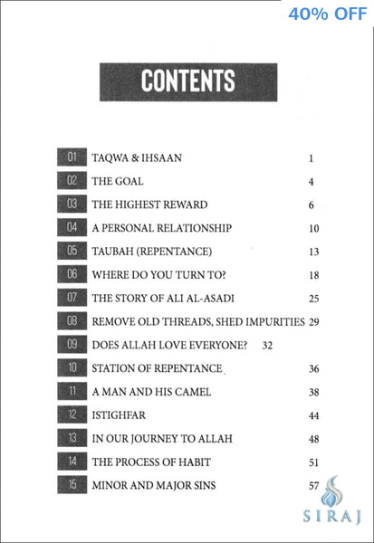 Repentance: Breaking the Habit of Sin - Islamic Books - Tertib Publishing