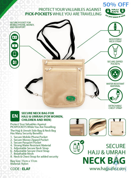 Secure Hajj & Umrah Neck Bag - Travel Accessories - Hajj Safe