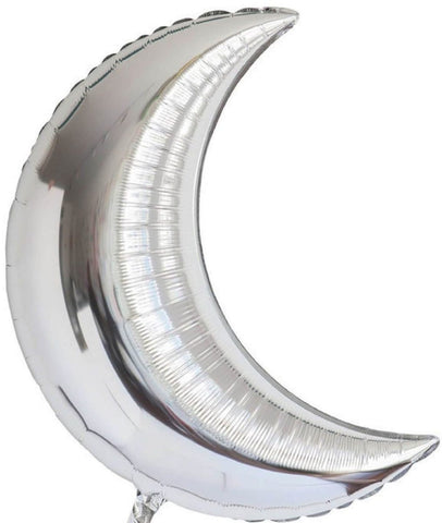 Silver Crescent Mylar Balloon - 36 - Balloons - Siraj