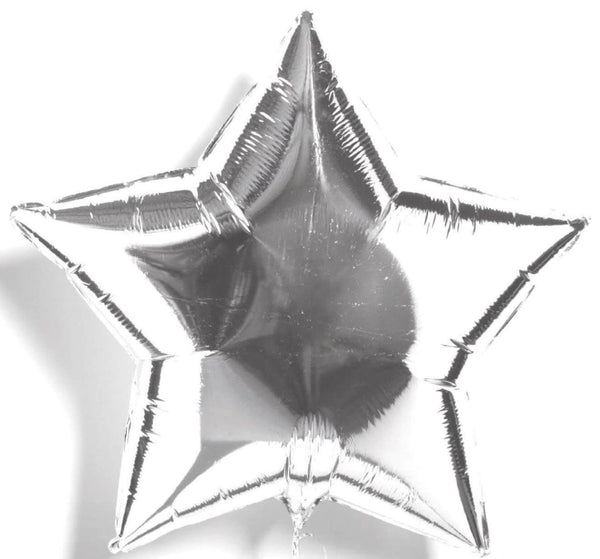 Silver Star Mylar Balloon - 18 - Balloons - Siraj