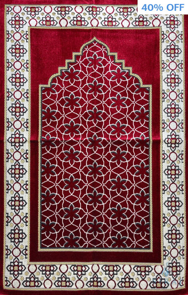 Standard Plush Prayer Rug - Aadil - Red - Prayer Rugs - Siraj
