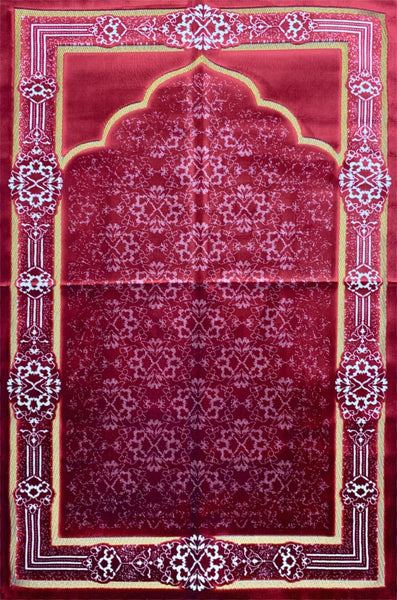 Standard Plush Prayer Rug - Hanifah - Red - Prayer Rugs - Siraj