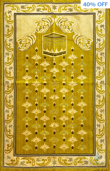 Standard Plush Prayer Rug - Kaaba Bloom - Canary - Prayer Rugs - Siraj