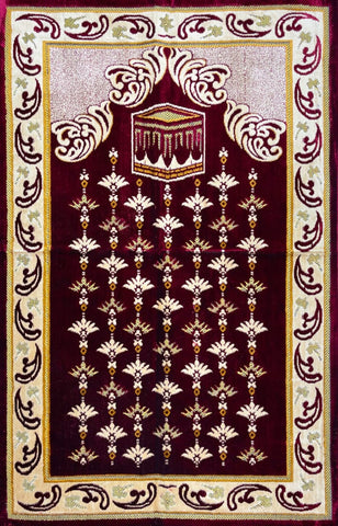 Standard Plush Prayer Rug - Kaaba Bloom - Red - Prayer Rugs - Siraj