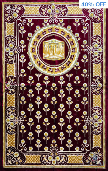 Standard Plush Prayer Rug - Kaaba Blossom - Red - Prayer Rugs - Siraj