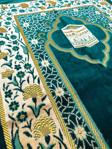 Standard Plush Prayer Rug - Kaaba Floral - Prayer Rugs - Siraj