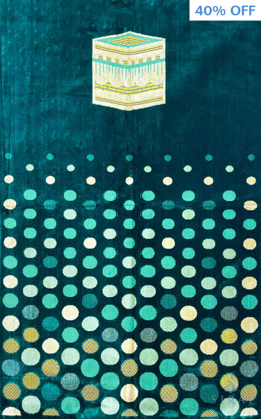 Standard Plush Prayer Rug - Kaaba - Green - Prayer Rugs - Siraj