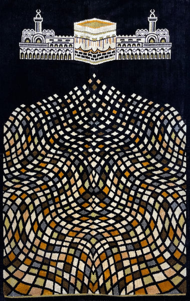 Standard Plush Prayer Rug - Kaaba Mosaic - Brown - Prayer Rugs - Siraj