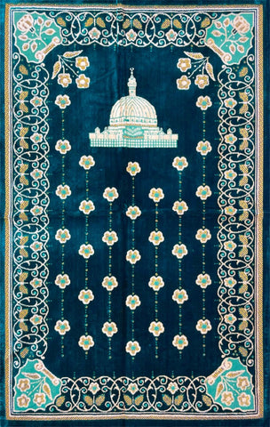 Standard Plush Prayer Rug - Masjid Bloom - Green - Prayer Rugs - Siraj
