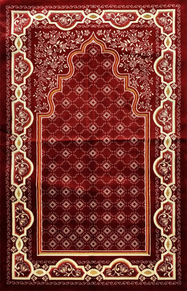 Standard Plush Prayer Rug - Mihrab - Red - Prayer Rugs - Siraj