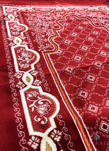 Standard Plush Prayer Rug - Mihrab - Red - Prayer Rugs - Siraj