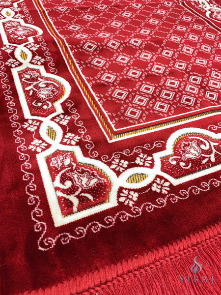Standard Plush Prayer Rug - Mihrab - Red - Prayer Rugs - Siraj
