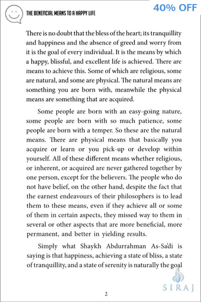 The Beneficial Means to a Happy Life - Islamic Books - Tertib Publishing
