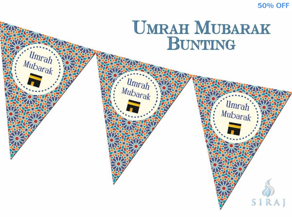 Umrah Mubarak Bunting Kit - Zellige - Decorations - Islamic Moments