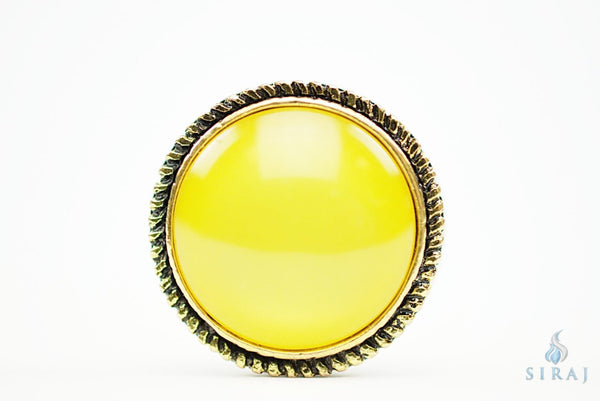 Vintage Magnetic Hijab Pin - Yellow Sapphire - Magnetic Hijab Pins - Siraj