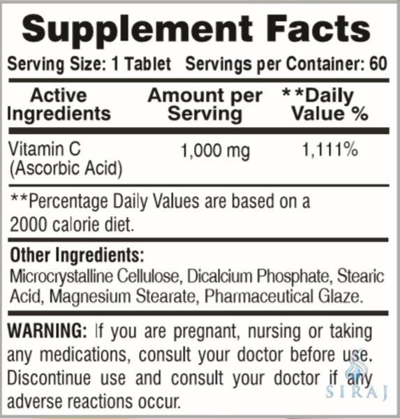 Vitamin C 1000mg - Halal Vitamins - Greenfield Nutritions